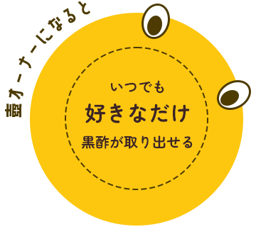 いつでも好きなだけ黒酢が取り出せる