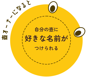 自分の壺に好きな名前がつけられる